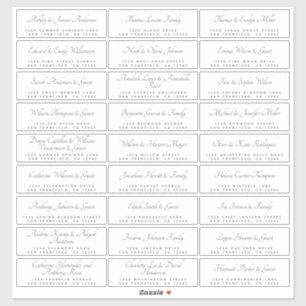 Elegant Calligraphy Wedding Guest Adresetiketten Sticker