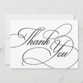 Elegant Calligraphy Wedding Hartelijk dank Bedankkaart (Voorkant)