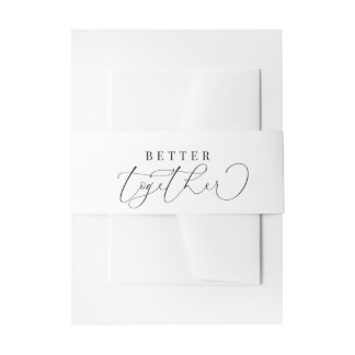Elegant Calligraphy Wedding Invitation Belly Band Uitnodigingen Wikkel