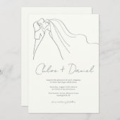 Elegant Calligraphy Wedding Invitation Kaart (Voorkant / Achterkant)