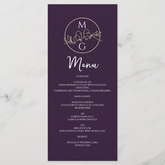 Elegant Calligraphy Wedding Menu (Voorkant)