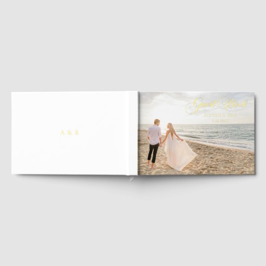 Elegant Calligraphy Wedding Photo Gastenboek (Volledig)