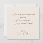 Elegant Calligraphy Wedding Photo Hartelijk dank (Achterkant)