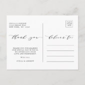 Elegant Calligraphy Wedding Photo Hartelijk dank Briefkaart (Achterkant)