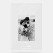 Elegant Calligraphy Wedding Photo Welcome Acryl Bord (Voorkant)