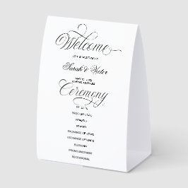 Elegant Calligraphy Wedding Program 