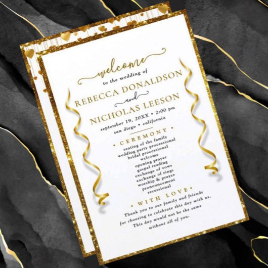 Elegant Calligraphy Wedding Programme