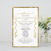 Elegant Calligraphy Wedding Programme (Staand voorkant)
