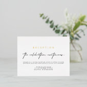 Elegant Calligraphy Wedding Reception Folie Kaart (Staand Voorkant)