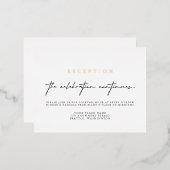 Elegant Calligraphy Wedding Reception Folie Kaart (Voorkant / Achterkant)