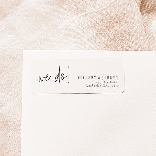 Elegant Calligraphy Wedding Return Address Etiket