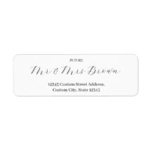 Elegant Calligraphy Wedding Return Address Label