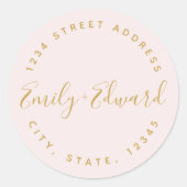 Elegant Calligraphy Wedding Return Address Ronde Sticker (Voorkant)