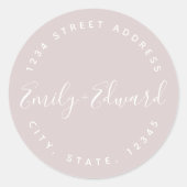 Elegant Calligraphy Wedding Return Address Ronde Sticker (Voorkant)
