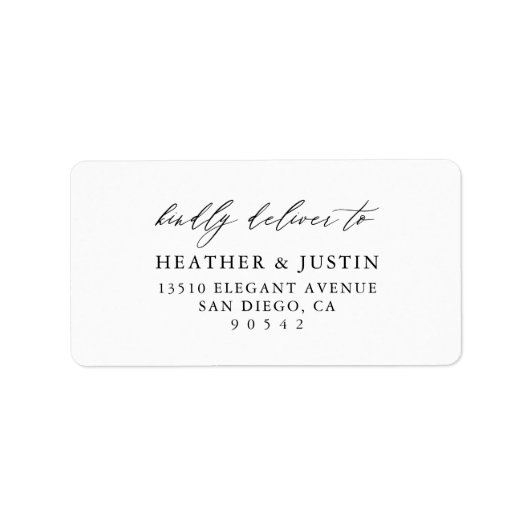 Elegant Calligraphy Wedding RSVP Address Label (Voorkant)