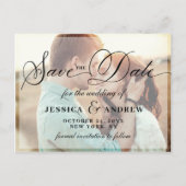 Elegant Calligraphy Wedding Save the Date 2 PHOTO Aankondigingskaart (Voorkant)