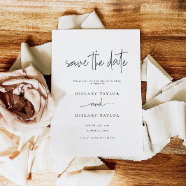 Elegant Calligraphy Wedding Save the Date Kaart