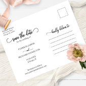 Elegant Calligraphy Wedding Save the Date Photo Briefkaart