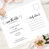 Elegant Calligraphy Wedding Save the Date Photo Briefkaart
