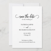Elegant Calligraphy Wedding Save the Date Photo Kaart (Achterkant)