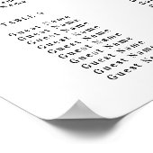 Elegant Calligraphy Wedding Seating Chart Poster (Hoek)