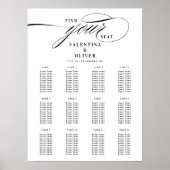 Elegant Calligraphy Wedding Seating Chart Poster (Voorkant)