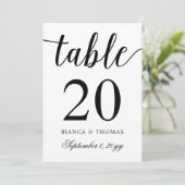 Elegant Calligraphy Wedding Table Number Kaart (Staand voorkant)