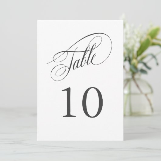 Elegant Calligraphy Wedding Table Numbers (Staand voorkant)