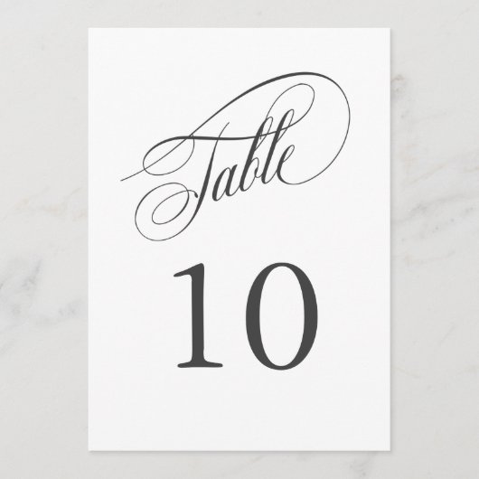 Elegant Calligraphy Wedding Table Numbers (Voorkant)