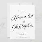 Elegant Calligraphy Wedding Verloving Save The Date (Voorkant)