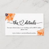 Elegant Calligraphy Wedding Website Enclosure Car Informatiekaartje (Voorkant)