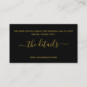 Elegant Calligraphy Wedding Website Enclosure Car Informatiekaartje