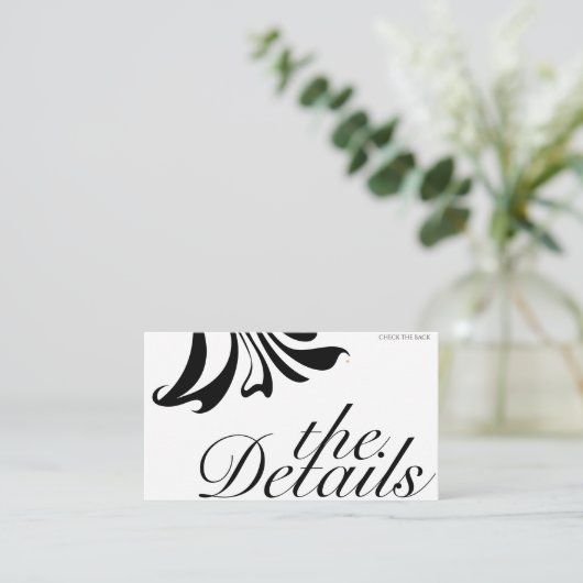 Elegant Calligraphy Wedding Website Enclosure Card Informatiekaartje (Staand voorkant)