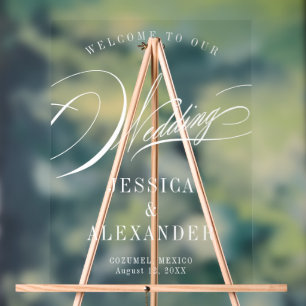 Elegant Calligraphy Wedding Welcome Acryl Bord