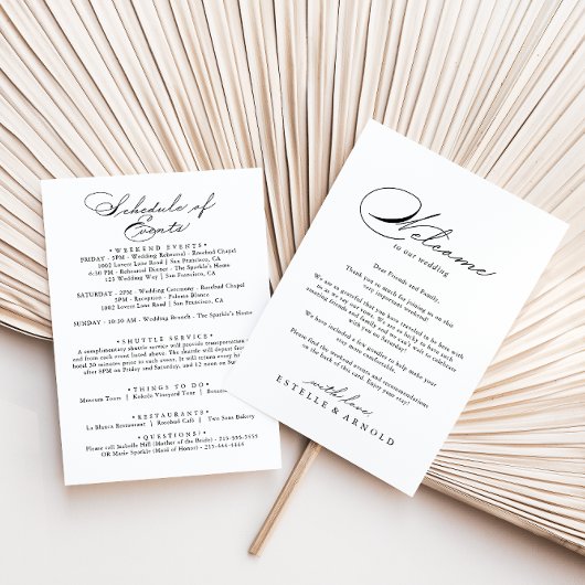 Elegant Calligraphy Wedding Welcome Letter