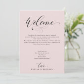 Elegant Calligraphy Welcome Weddenrenroute Kaart (Staand voorkant)