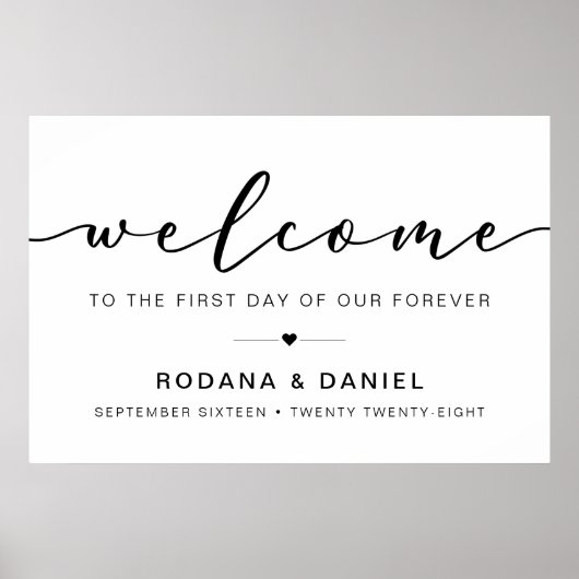 Elegant Calligraphy Welcome Wedding Sign Poster (Voorkant)