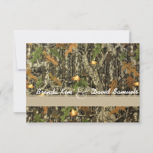 Elegant Camo Hunting Wedding Invitation Kaart (Voorkant)