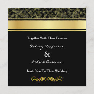 Elegant Camouflage Wedding Uitnodiging
