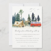 Elegant Camping Waterverf Pine Forest Wedding Bedankkaart (Voorkant)