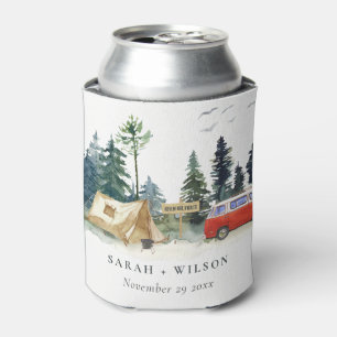 Elegant Camping Waterverf Pine Forest Wedding Blikjeskoeler