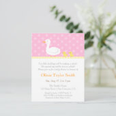Elégant Canard Twin Girls Baby Shower Invitations (Debout devant)