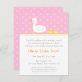 Elégant Canard Twin Girls Baby Shower Invitations (Devant / Derrière)