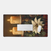 Elegant candle Christmas holly pine warm festive  (Clavier et souris)