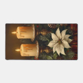 Elegant candle Christmas holly pine warm festive  (Recto)