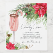 Elegant Candy Cane Cocktail Recept Floral Wijn Etiket (Enkel label)