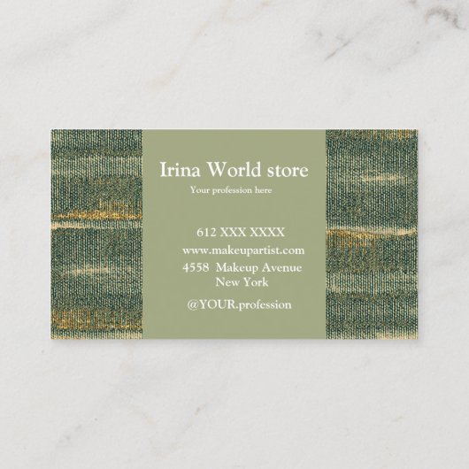 Elegant Canvas Slagen Groen en goud Visitekaartje (Achterkant)