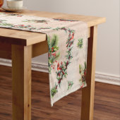Elegant Cardinal Table Runner with Music Notes Lange Tafelloper (Voorbeeld)
