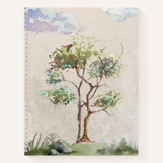 Elégant Carnet Arbre aquarelle (Devant)