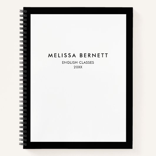 Élégant Carnet blanc minimaliste (Devant)